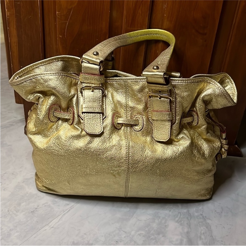 Dooney & Bourke Gold Metallic Tote with Double Handles - Picture 7 of 7